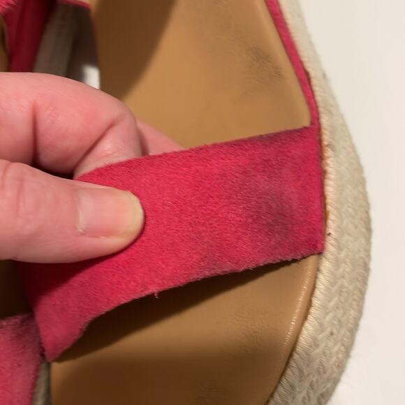 Sorel Brand Women's size 9 Pink Suede Cameron Flatform Sandals Fuschia Fizz - Picture 3 of 7